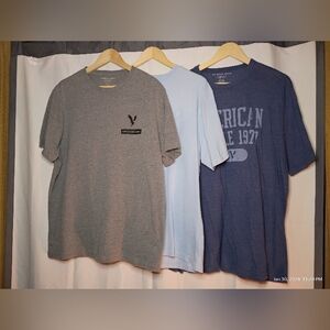 Lot 3 American Eagle Super Soft Tees XL Gray Blue Gray Excellent
